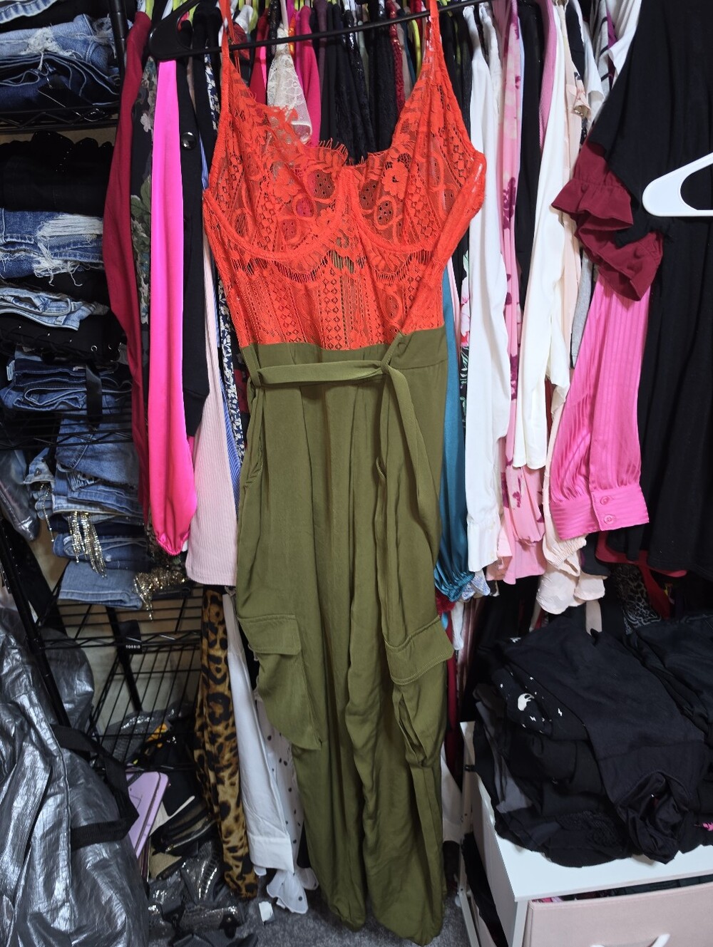 NWT FASHION NOVA LACE JUMPSUIT XL
